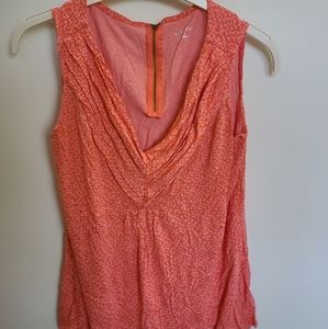 Orange v-neck shirt, L, flattering